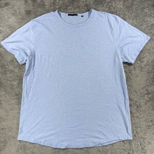 Greyson Crewneck Short Sleeve T Shirt Curved Hem Basic Light Blue XXL